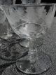 Antique Cut Crystal Wine Glasses Set Of 13 Square Stems Stemware photo 2