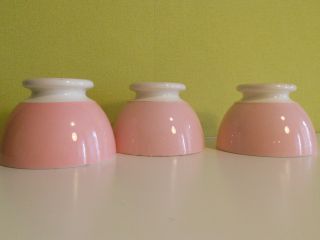 3 French Pink Cafe Au Lait Bowls Chic France photo