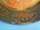 Antique Tin Art Plate Art Nouveau Posing Lady Metalware photo 4