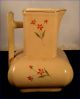 Antique Arts & Crafts Mission Square Ironstone Pitcher W Hand Painted Flowers Pitchers photo 3