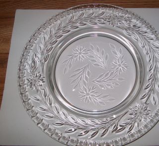 7 Antique Etched Blown Cut Glass Plates /bowls Ground Bottoms Mint Condition photo
