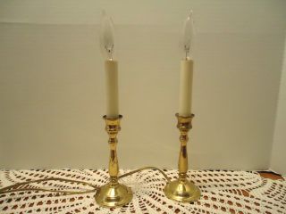 Vintage Christmas Window Lights Brass Taper Candle Electrical Lights photo