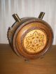 Souvenir Wooden Vessel For Wine Or Brandy Decorated With Ornaments - Ethnographic Bowls photo 4
