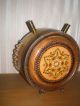 Souvenir Wooden Vessel For Wine Or Brandy Decorated With Ornaments - Ethnographic Bowls photo 5