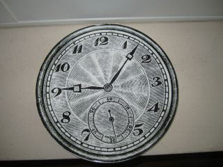 Rare Timney Fowler Porcelain Plate London,  England Clock Face Graphic Blk & White photo