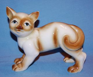 Vintage Porcelain Ceramic Pottery Big & Cute Cat Figurine photo