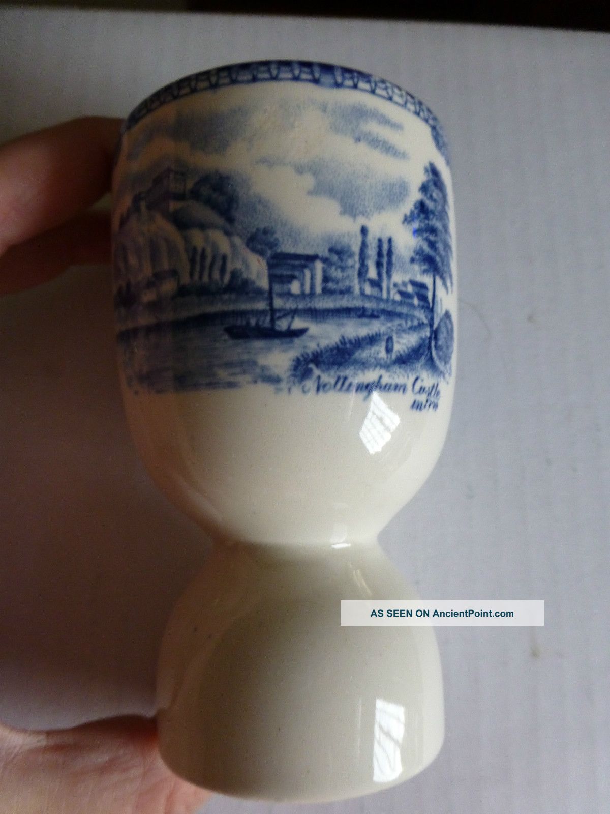 England Blue And White Egg Cup Ludlow And Nottingham Castle Other photo