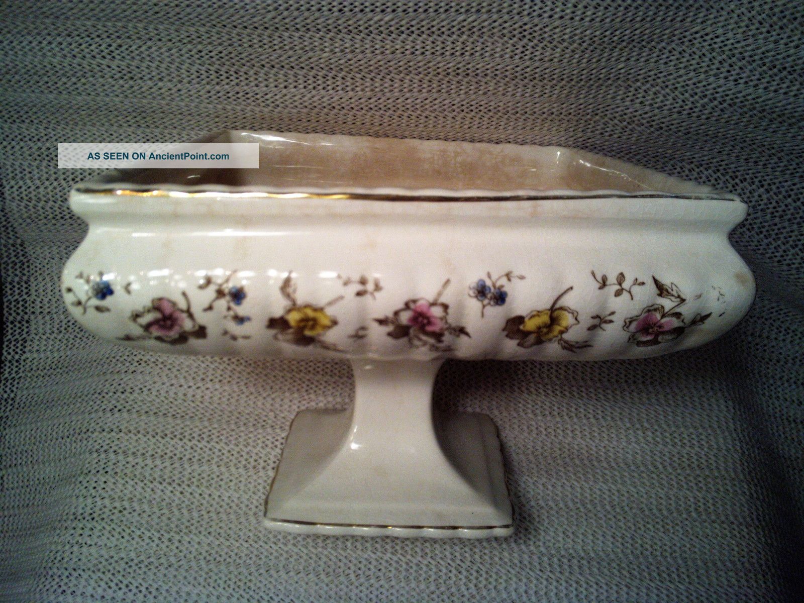 Circa 1838 Booth & Meigh Eng.  Transferware? Pedistal Fruit Bowl W/ Pansy Flowers? Other photo