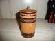 Vintage Hand Carve Round Turned Box With Lid & Finial Boxes photo 1
