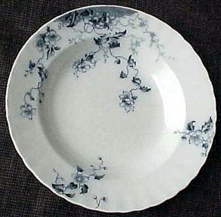 19c Blue Transfer Duchess Aesthetic English Floral Vines Soup Plate Good - Vg photo