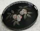 Vtg Lg.  Round Reticulated Edge Signed Hand - Painted Toleware Fruit Tray Alix Toleware photo 1