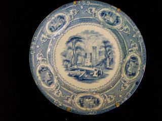 E Challinor Trasfer Plate - Light Blue - - Circa 1800 ' S photo