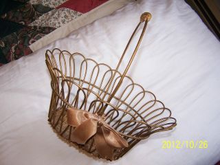 Antique Metal Wire Wicker Basket photo