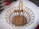 Antique Metal Wire Wicker Basket Metalware photo 1