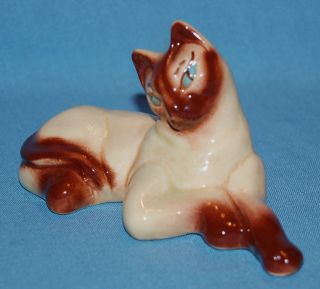 Vintage 1940 ' S Walker Monrovia California Pottery Darling Siamese Cat Figurine photo