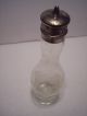 Vintage 1890s Eapg Tall Cruet Bottle For Castor Stand Etch Thumbprint Metal Cap Decanters photo 7