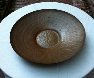 Large Handmade Antique Hammered Copper Bowl photo