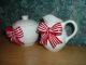 Unmarked Cream And Covered Sugar With Applied Striped Bows Creamers & Sugar Bowls photo 1