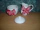 Unmarked Cream And Covered Sugar With Applied Striped Bows Creamers & Sugar Bowls photo 2