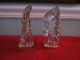 Art Deco Art Glass Horse Heads Clear Gold Trim Equine Stallions Figurines photo 1