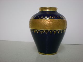 A Miniature Vase.  Cobalt,  Gold.  Kpm.  Germany photo