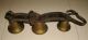 3 Antique Brass Cow Or Horse Bells W/ Leather Straps Metalware photo 1