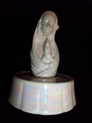 Vintage Iridescent Porcelain Ceramic Praying Virgin Mary photo