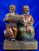 Antique Swiss Hand Carved Wood Brienz? Peasant Man & Woman,  Chatillon,  Switzerland Carved Figures photo 5