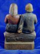 Antique Swiss Hand Carved Wood Brienz? Peasant Man & Woman,  Chatillon,  Switzerland Carved Figures photo 7