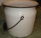 Vintage Lisk Flintstone Porcelain Enamel Pail W/ Handle & Lid - Chamber Pot - Chamber Pots photo 3