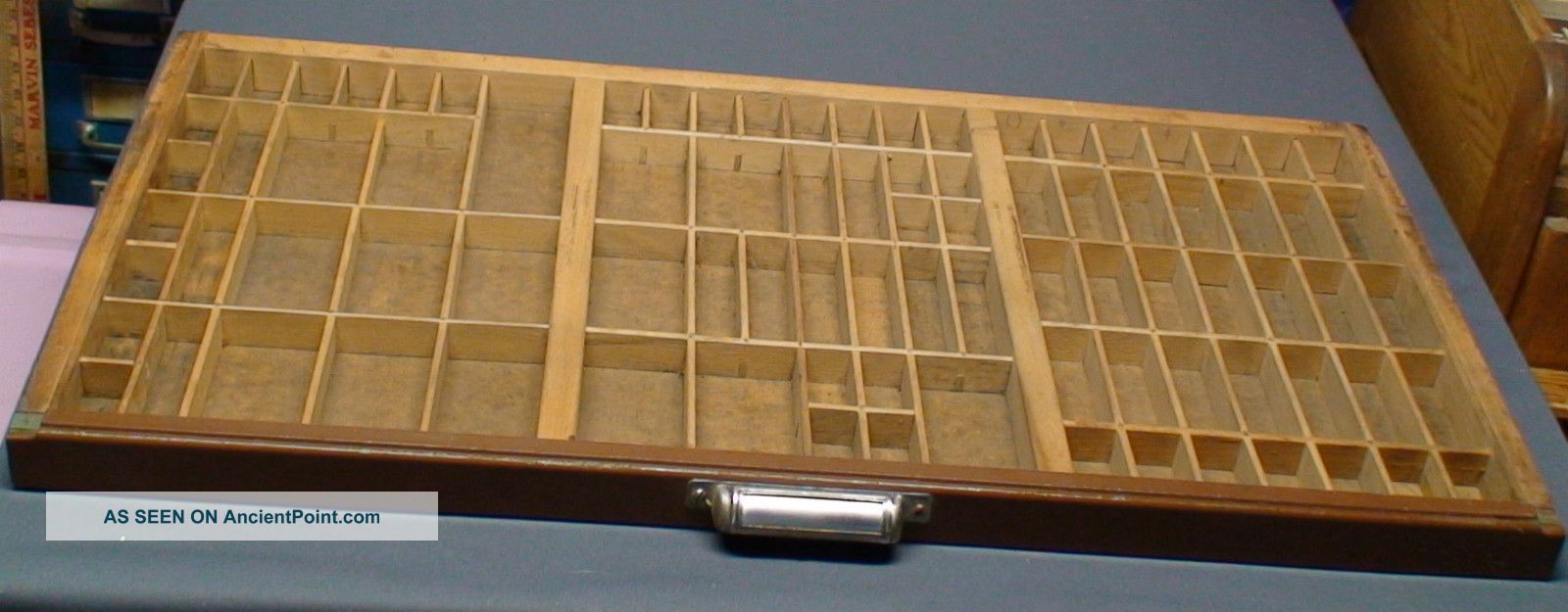 Vintage Wood Printers Box - - Shadow Box 32 