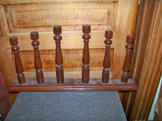 Antique Folk Art Hand Crafted Wooden Turned Baluster Staircase Candle Holders photo