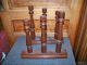 Antique Folk Art Hand Crafted Wooden Turned Baluster Staircase Candle Holders Other photo 1