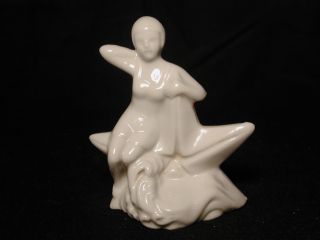 Vintage Porcelain Bathing Beauty On Star Form Shell Japan Figure Figurine Early photo