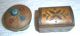 Two Small Hand Crafted Wooden Boxes One Hand Painted One Inlaid W/brass Boxes photo 1