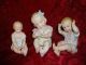 Three Antique Victorian Bisque Piano Baby Babies Gebruder Heubach Germany Figurines photo 1