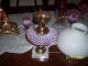Just Stunning Cranberry Hobnail Fenton Lamp With Fenton White Hobnail Shade Lamps photo 1