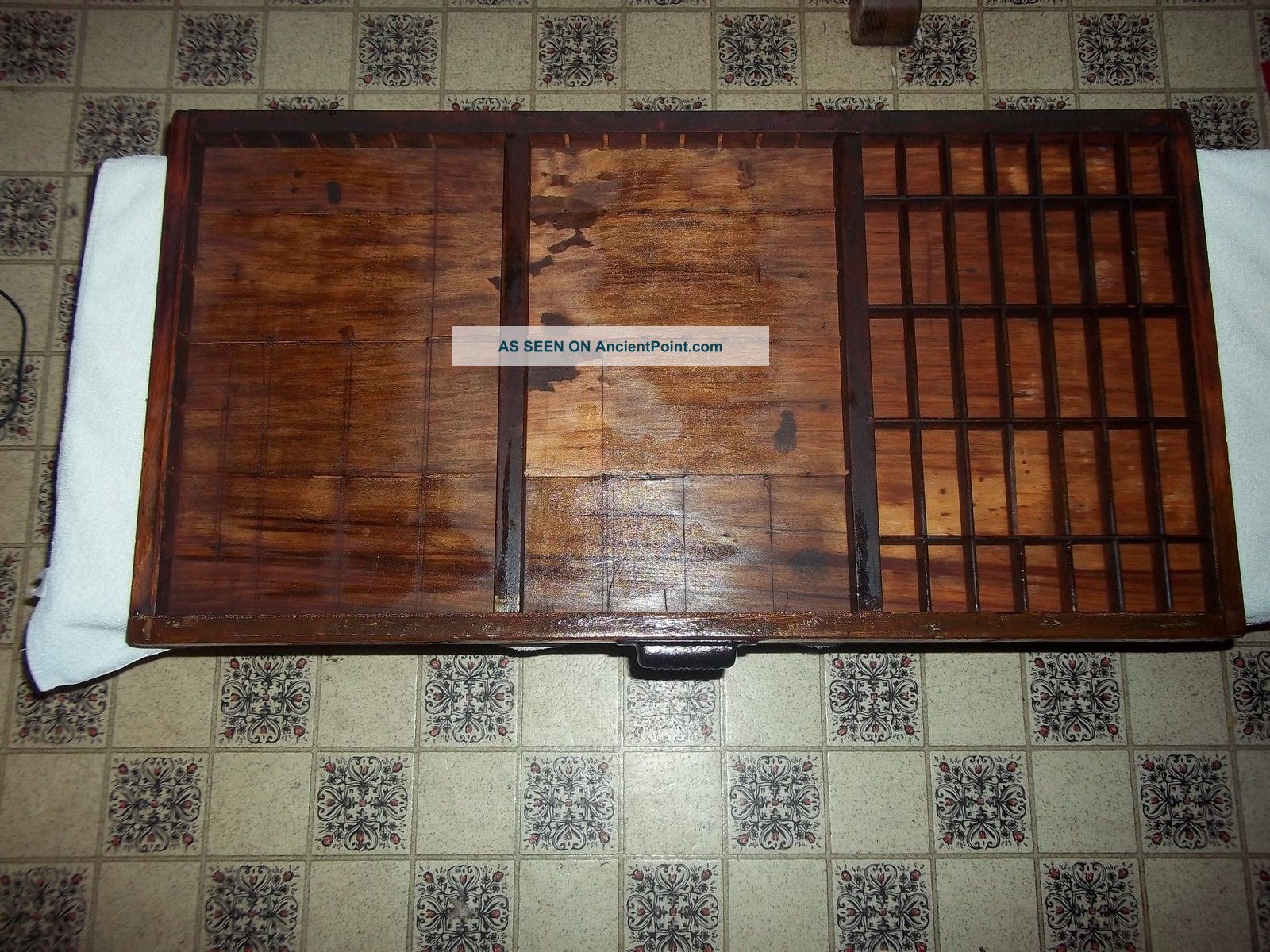Vintage Hamilton Printers Type Tray Drawer Shadow Box