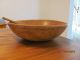 Early Wooden Treenware Bakers Dough Bread Bowl And Wooden Spoon Bowls photo 1