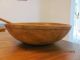 Early Wooden Treenware Bakers Dough Bread Bowl And Wooden Spoon Bowls photo 2