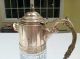 Antique Vintage Tall Cut Glass & Silver Plate Pitcher Syrup Dispenser Ornate Pitchers photo 2