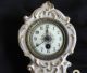 Antique Porcelain German Mantel Clock Handpainted Floral Wind With Key Signed Clocks photo 1