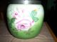 Antique Hand Painted Rose Vase - Cracker Jar Vases photo 2