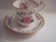 Vintage Royal Dover Tea Cup & Saucer Puffy Flutes Loop Handle Pink Roses England Cups & Saucers photo 1