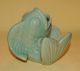 Vintage Porcelain Ceramic Sea Green Pottery Koi Goldfish Fish Figurine/vase Figurines photo 6