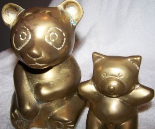 Vintaged Brass Bears (mama And Baby) photo