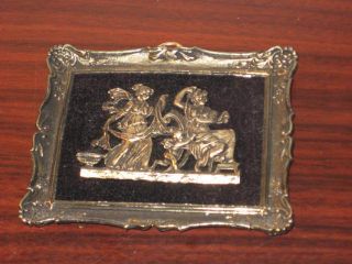 Antique French Finely Crafted Bronze Ornate Frame&plaque Women & Putti Cherub photo