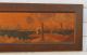 Huge Antique Marquetry Wood Inlaid Landscape Arts & Crafts Oak Frame Nr Other photo 8