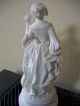 Antique Bisque Women Lady Leaves In Hand 12 