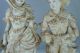Pair Antique Porcelain Victorian Lady & Man Figurine 16  Tall Figurines photo 1